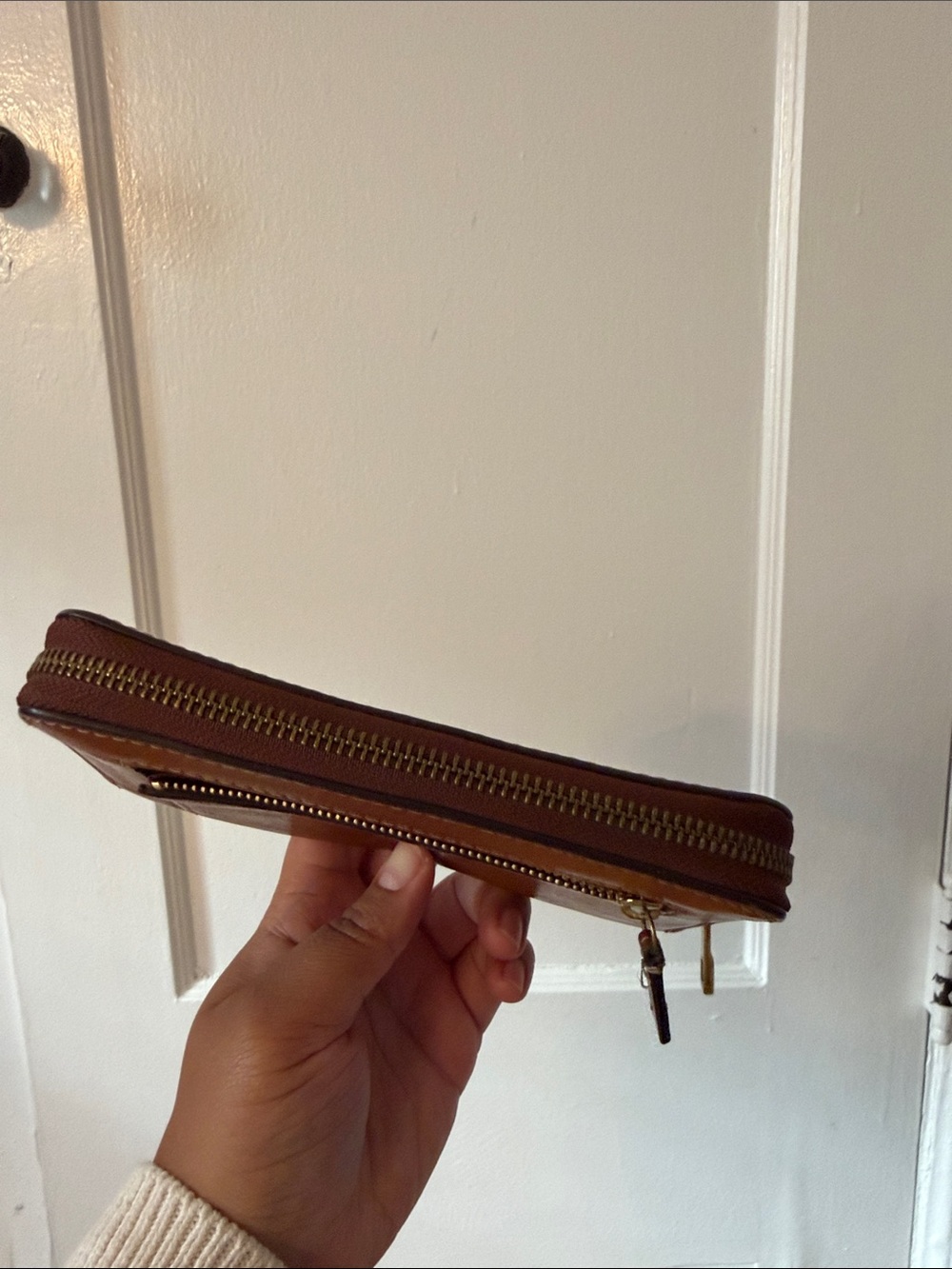 Fossil Tan Leather Zip-Around Wallet - Picture 5 of 10